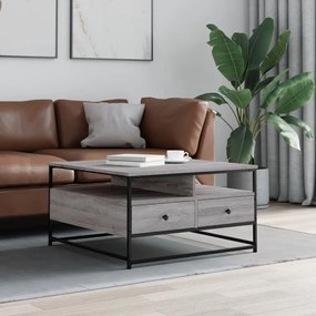 Mesa de centro 80x80x45 cm derivados de madeira cinzento sonoma