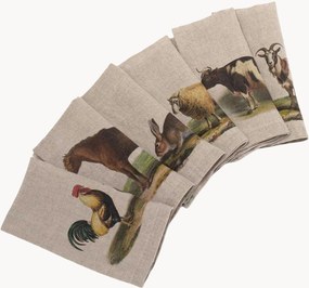 Guardanapos em linho Farm Animals, conjunto de 6