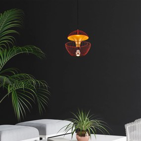 Candeeiro de Teto Telmander – Vermelho – 30 x 30 x 45-135 cm