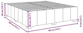 Cama sem colchão 180x200 cm tecido castanho-acinzentado