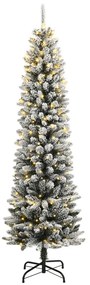 Árvore Natal artificial c/ 300 luzes LED e flocos de neve 210cm