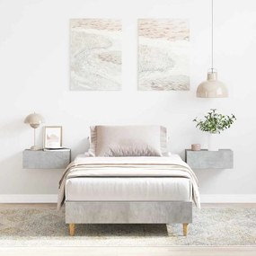 Cama vidaXL 90x200 cm Cinza de Concreto em Madeira Composta