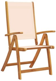 Cadeiras de jardim dobráveis 8 pcs acácia maciça e textilene