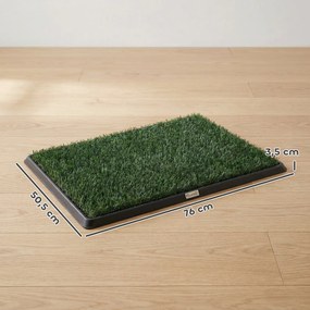 Sanita para Cães com Relva Artificial, 76x50,5 cm, Bandeja Higiênica para Cães para Treino com Drenagem, Verde