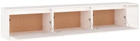 Móveis de TV 3 pcs madeira de pinho maciça branco