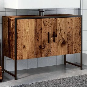Armário lavatório WC 80x33x60cm derivados madeira madeira velha