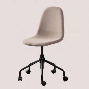 Cadeira De Escritório Em Veludo Glamm Gris Too - Sklum