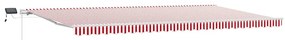 Toldo Retrátil Vermelho e branco 600 × 350 cm Vermelho e branco