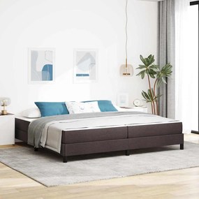 vidaXL Cama Box com colchão Castanho escuro 200 x 200 cm tecido