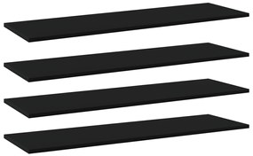 vidaXL Prateleiras p/ estante 4 pcs 100x30x1,5cm contraplacado preto