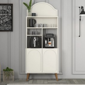 Armário de Cozinha/Sala "Caffè" - Creme e Nogueira - 81.3x201x35cm - D