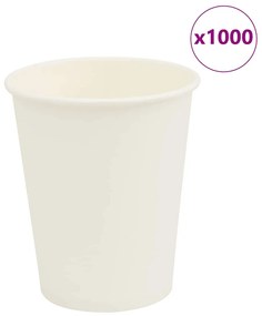 vidaXL Copos de café de papel 1000 pcs 8oz 200ml branco