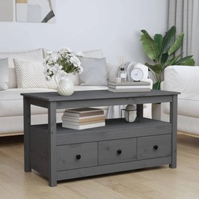 vidaXL Mesa de centro 102x49x55 cm pinho maciço cinza