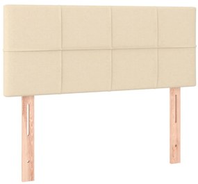 Cabeceira de cama c/ luzes LED tecido 80x5x78/88 cm cor creme