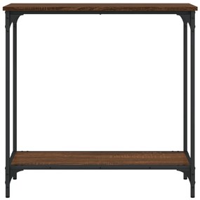 Mesa consola 75x30,5x75 cm derivados madeira carvalho castanho