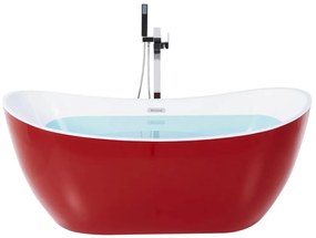 Banheira autónoma em acrílico vermelho 170 cm ANTIGUA Beliani