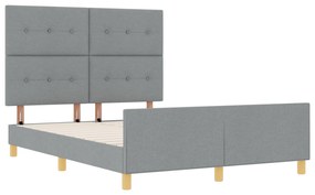 Cama vidaXL Cinza Claro 140x200 cm Tecido