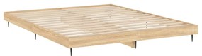 Estrutura de cama 140x200 cm derivados madeira carvalho sonoma