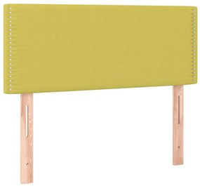 Cabeceira de cama c/ luzes LED tecido 100x5x78/88 cm verde