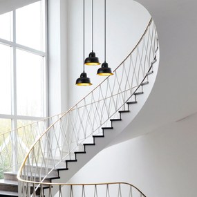 Chandelier Berceste – Preto – 40 cm de diâmetro, 110 cm de altura