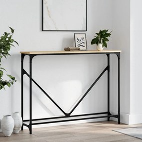 vidaXL Mesa consola 102x22,5x75cm derivados de madeira carvalho sonoma