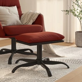 vidaXL Apoio de pés 60x60x36 cm tecido/couro artificial vermelho tinto