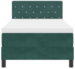 Cama Box Spring com Colchão verde escuro 100x200 cm em Veludo
