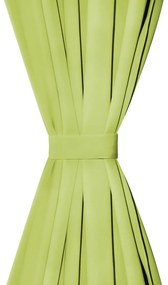 Cortinas de cetim com presilhas 2 pcs 140x175 cm verde