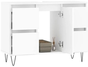 Armário de casa de banho 80x33x60 cm derivados madeira branco