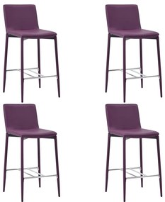 vidaXL Bancos de bar 4 pcs couro artificial roxo