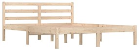 Estrutura de cama 140x190 cm pinho maciço