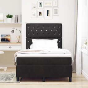 Camas Box Spring com Colchão vidaXL Preto 120x200 cm Veludo