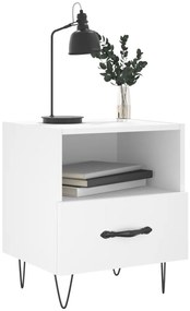 Mesas de cabeceira 2 pcs 40x35x47,5 cm deriv. de madeira branco