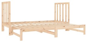 Estrutura sofá-cama de puxar 2x(90x190) cm pinho maciço