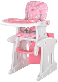 HOMCOM Cadeira para bebês acima de 6 meses 3 posições ajustáveis Acolchoado 57×59×105cm Rosa