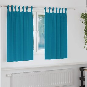 vidaXL Cortinas com cortinas 2 pcs Turquesa Poliéster