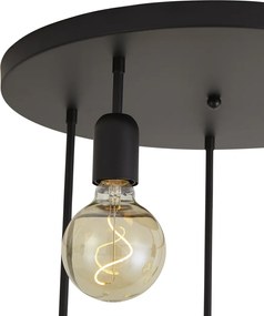 Candeeiro de teto moderno preto 5 luzes - Facil
