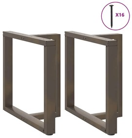 Pernas p/ mesa de jantar 2 pcs forma T 70x35x(72-73)cm aço