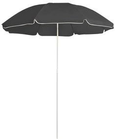 vidaXL Guarda-sol de jardim com poste de aço 180 cm antracite