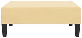 Apoio de pés 78x56x32 veludo cor creme