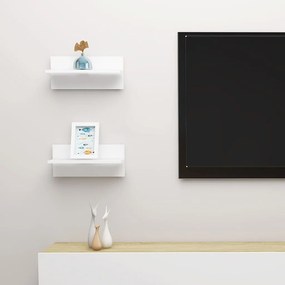 vidaXL Estantes de parede 2 pcs 40x11,5x18 cm contraplacado branco