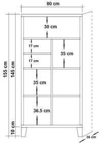 Estante Marina – Pinho Atlântico – 80x152x36 cm