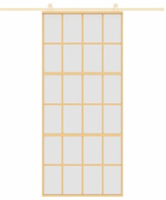 Porta deslizante 90x205 cm vidro ESG fosco/alumínio dourado