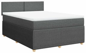 Cama com molas/colchão 140x200 cm tecido cinzento-escuro