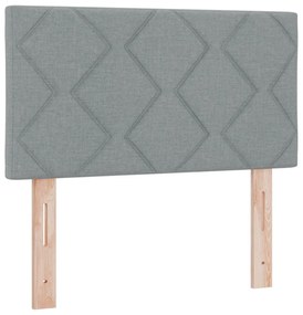 Cama Box Spring com Colchão Cinza Claro 80x200 cm Tecido