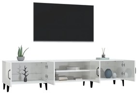Móvel de TV 180x31,5x40cm derivados de madeira branco brilhante