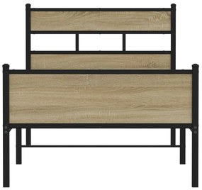 Estrutura cama s/ colchão derivados de madeira carvalho fumado