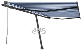 Toldo automático independente 400x300 cm azul e branco