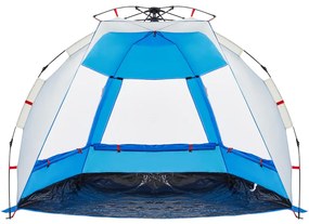 Tenda praia 2 pessoas libertação rápida impermeável azul ciano