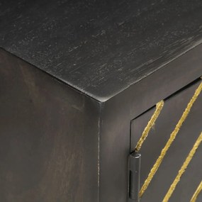 Móvel de TV 120x30x40 cm mangueira maciça preto e dourado